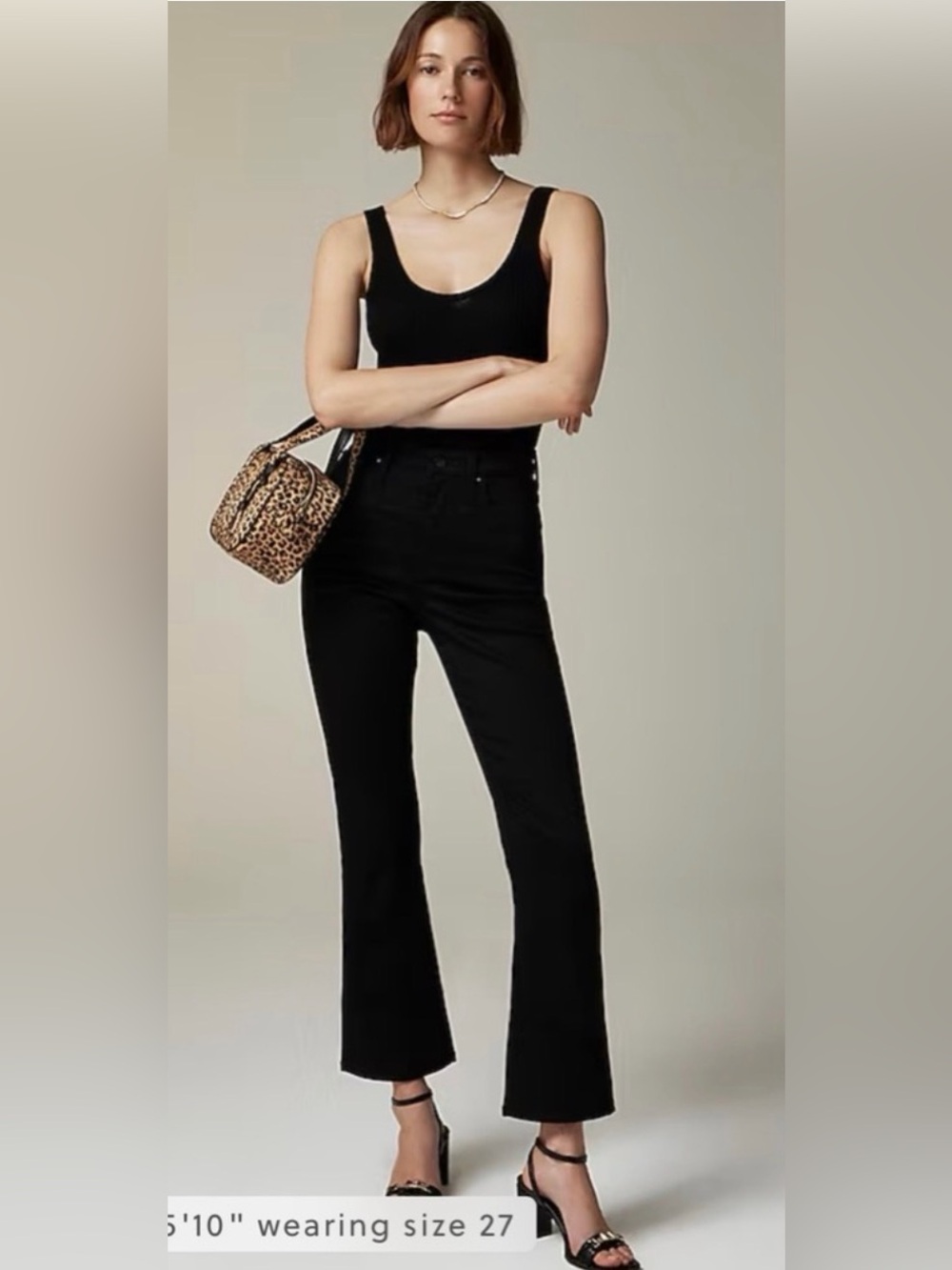 J.Crew Tall Kick Flare jean in 2003 super-stretch in black